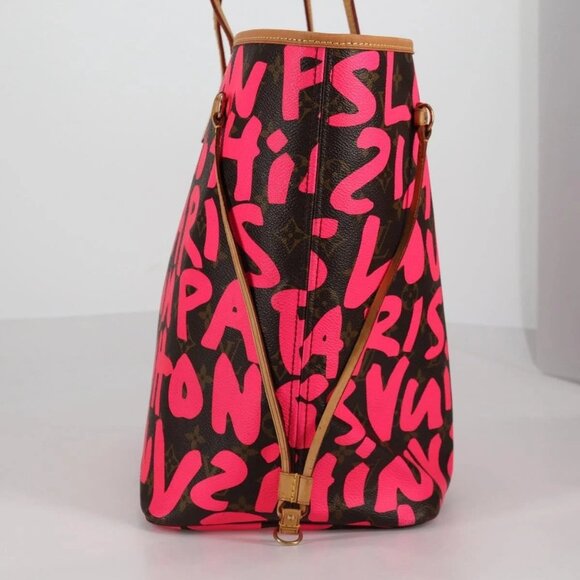 LOUIS VUITTON Monogram Graffiti Neverfull GM Bag Fuchsia M93701 LV Auth 136298V - Picture 5 of 16